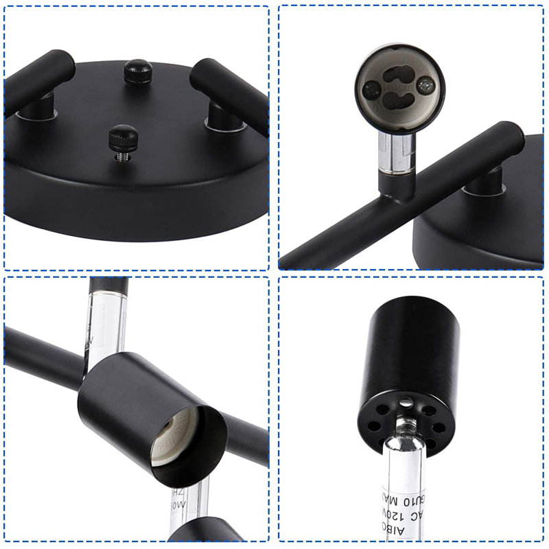 AIBOO 21'' 8 Light Swing Arm Track Lighting Track Kit with Dimmable